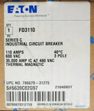 Eaton FD3110 3 Pole 110 AMP Type FD Circuit Breaker