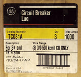 SET OF 3 GENERAL ELECTRIC TC081A Type SK TK 1000 AMP Breaker Lug Terminal Kit CU