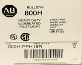Allen Bradley 800H PPH16R Heavy Duty RED Illuminated Pilot Light 120 VAC