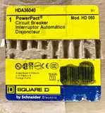 SQUARE D HDA36040 3 Pole 40 AMP Type HD 060 Power Pact I Line Circuit Breaker