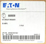 Eaton GD3030 3 Pole 30 AMP Type GD Circuit Breaker