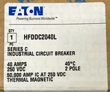 Eaton HFDDC2040L 2 Pole 40 AMP Type HFD-DC Circuit Breaker