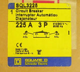 SQUARE D SQL3225 3 Pole 225 Amp Type SQL 240 V Circuit Breaker