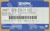 YORK 029 25619 001 High Speed Forward Thrust Bearing Y227870 T0131-53 JE794