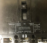 WESTINGHOUSE EB3070 Type EB Circuit Breaker 3 Pole 70 Amp 240VAC