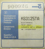 WESTINGHOUSE KD Breaker Electric Trip Unit 3 Pole 125 Amp KS3125TA