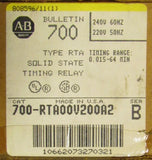 Allen Bradley 700 RTA00V200A2 .015 - 64 Minute 220/240V RTA Timing Relay Timer