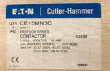 Eaton CE15MN3C 3 Pole 440 480 VAC Size M CE15MN3 Contactor 105 AMP