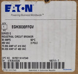 Eaton EGH3030FFGV 3 Pole 30 AMP Type EGH E125H Circuit Breaker 50°