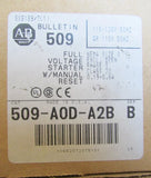 Allen Bradley Full Voltage Starter w/ Manual Reset 509 A0D A2B