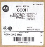 Allen Bradley 800H 2HG4RW Heavy Duty Pushbutton Station Enclosure BLACK JOG Red