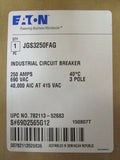 Eaton JGS3250FAG 3 P. 250 Amp J250S JGS Circuit  Breaker JGS3250NN
