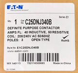 BOX OF 20 EATON C25DNJ340B 3 Pole 40 AMP 208 240 VAC Definite Purpose Contactor