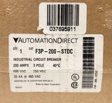 AUTOMATIONDIRECT F3P 200 STDC 3 Pole 200 AMP Type F3P 35K 9-24 VAC VDC Shunt