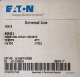 Eaton Gi3015 3 Pole 15 Amp Type Gi Universal Line Circuit Breaker