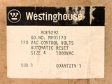 WESTINGHOUSE Cutler Hammer MF01170 80E5292 Modular Overload Relay 120 VAC Size 4
