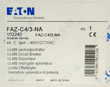 EATON MOELLER FAZ-C4/3-NA 3 Pole 4 AMP 277/480 VAC Miniature Circuit Breaker