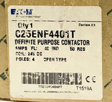 EATON CULTER HAMMER C25ENF4401T 4 Pole 24 VDC Definite Purpose Contactor 40 AMP