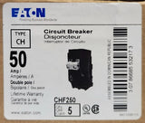 BOX OF 5 Eaton CHF250 CH250 2 Pole 50 AMP Type CH Circuit Breaker