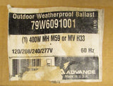 ADVANCE 79W6091 001 CW Auto Transformer 400W M59 H33 Lamp 120-277V