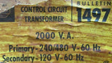 Allen Bradley Dual Wound Transformer 1497 N43 Part # 231 596 2.0 KVA