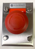 Allen Bradley 800H 1HAM4TLJG RED TWIST Release Emergency STOP Stainless Steel