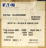 Eaton HLAM3400M 3 Pole 400 AMP Type HLAM MINING Circuit Breaker