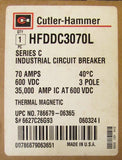 Eaton HFDDC3070L HFD-DC Circuit Breaker HFDDC3070 Line Load Lugs