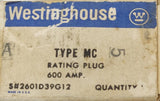 WESTINGHOUSE Cutler Hammer 8MC600 MC800 Type MC HMC 600 AMP Rating Plug 2601D39G