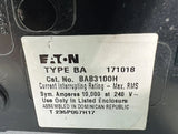 Eaton BAB3100H 3 Pole 100 AMP Type BA BAB Circuit Breaker