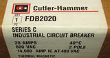 Eaton Type FDB Circuit Breaker 2 Pole 20 Amp FDB2020