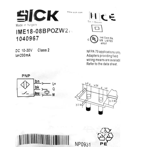 SICK IME18-08BPOZW2K